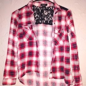 Red black and white Debs Flannel size small